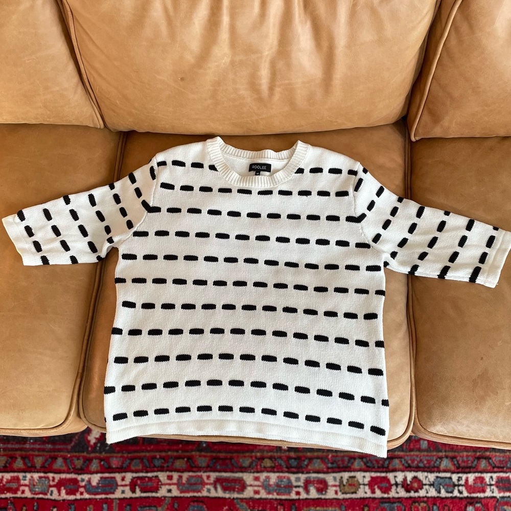 Roolee white and black sweater